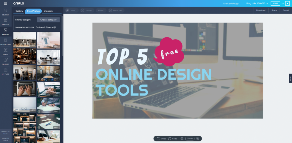 Free visual design tool 